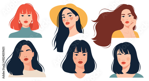 Diverse Women Portraits: A Collection of Unique Styles and Expressions.