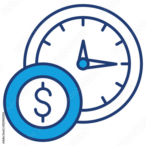 Hourly Rate Blue Icon