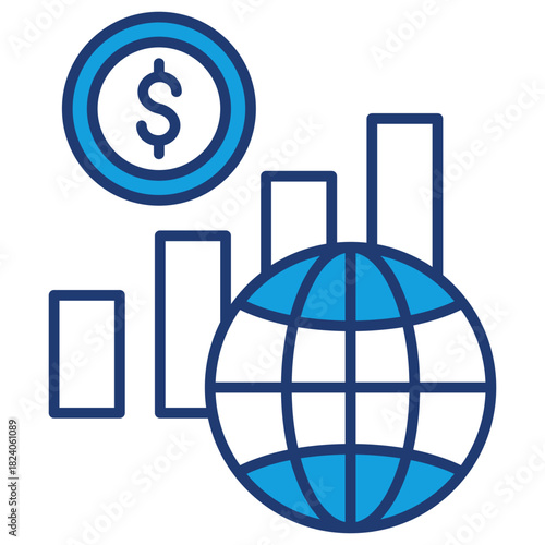 Economy Blue Icon