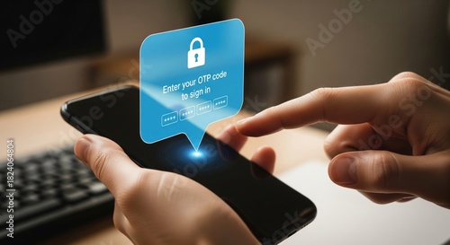 Smartphone OTP Verification — User Entering One-Time Password on Mobile