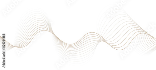 Abstract Sine Wave Curves Formed by Fading Lines Dancing Across a Organic Movement and Minimalist Elegance White Canvas of Motion.