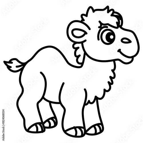 Cute camel line art icon, great for desert, safari, or illustrating gentle, patient, and minimalist animal designs.