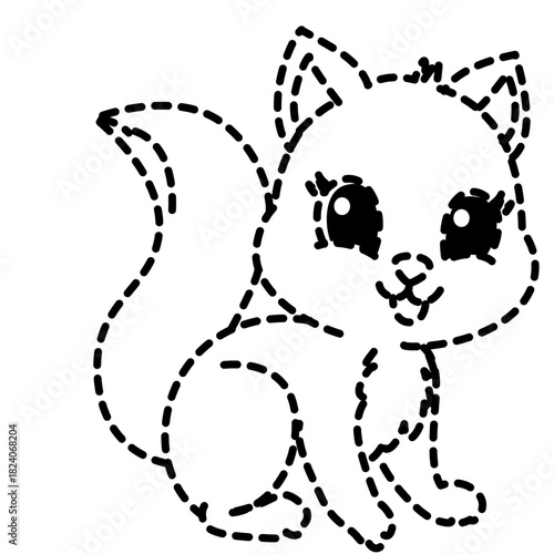 Cute sitting cat line art icon, ideal for pets, home, or illustrating soft, cuddly, and minimalist cute animal designs.