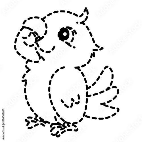 Cute owl line art icon, suitable for wisdom, night, or illustrating wise, sleepy, and minimalist cute animal illustrations.