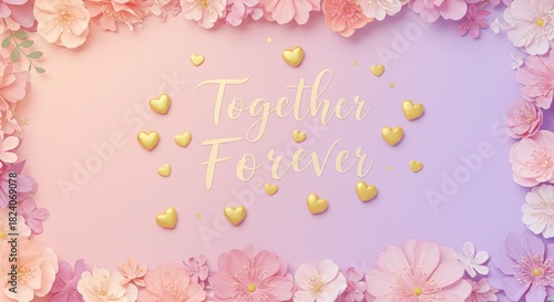 Floral frame with heartfelt inscription