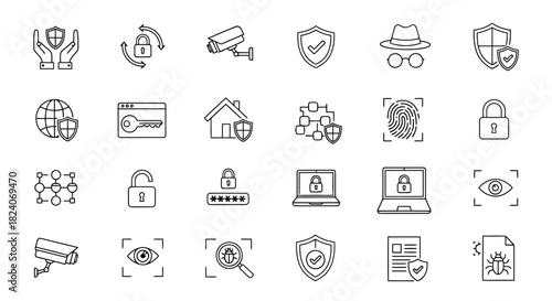 Data protection and security icons