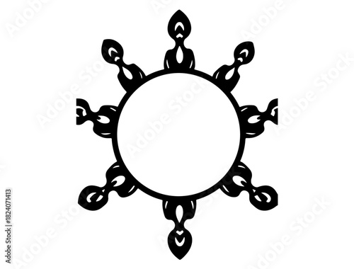 Black art icon in silhouette..