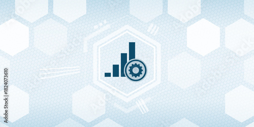 Business Growth Bar Chart Statistics Analytics Settings Vector Icon Header Background