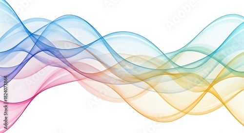 Dynamic colorful flowing transparent waves abstract background design element