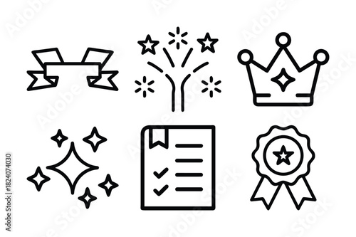 Collection of achievements success and recognition