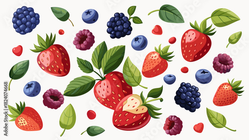 Fresh berry assortment white