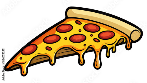 Pepperoni pizza slice white