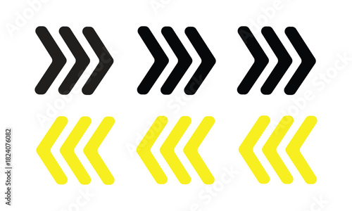 chevron arrow black and yellow  vector symbol