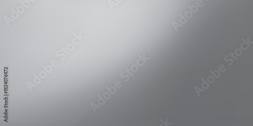 Silver foil background with metal mirror texture. Chrome gradient surface with light gloss. Vector aluminum grey sheet with reflection. Platinum