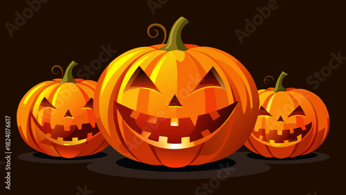 Halloween jackolanterns smiling