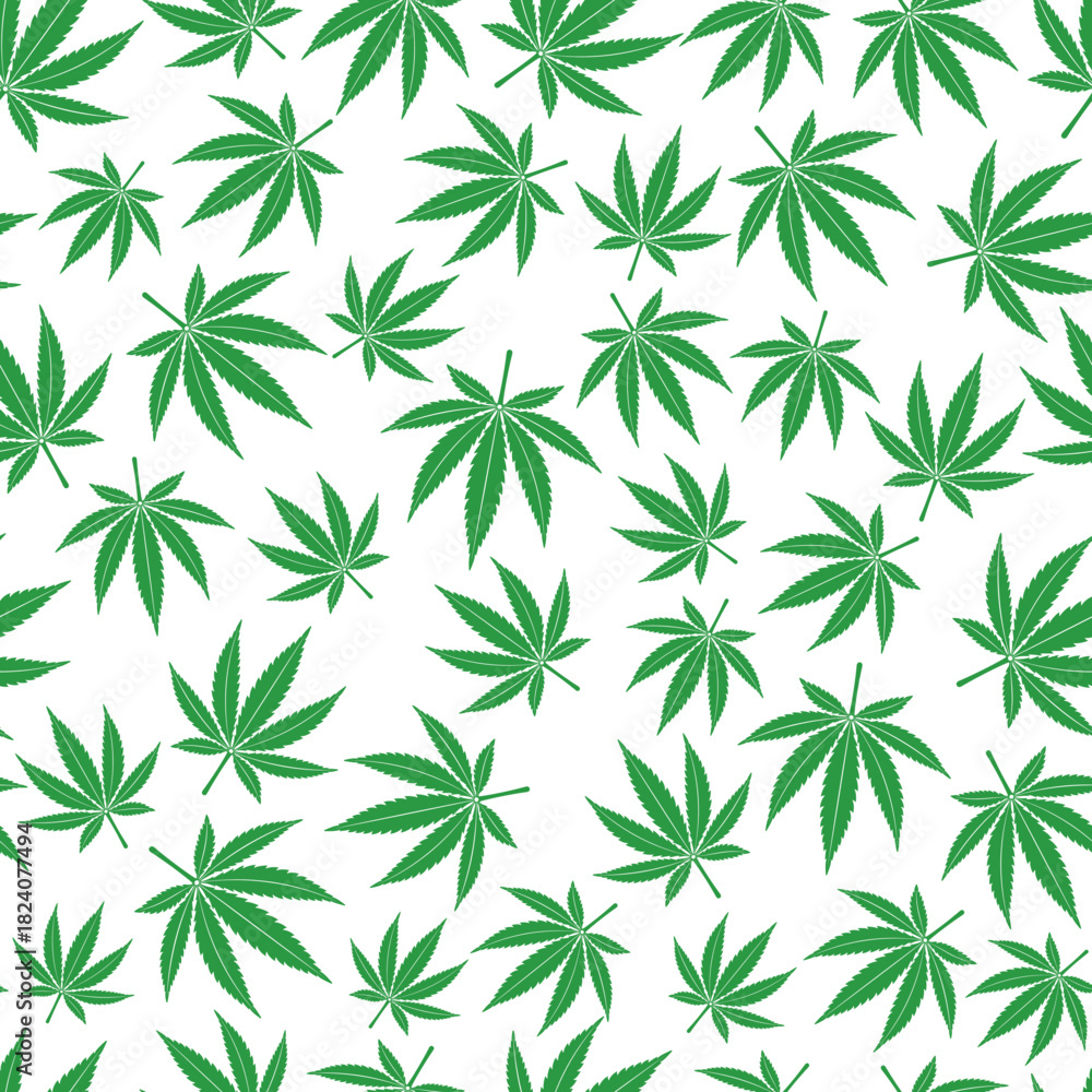 Fototapeta premium Cannabis Leaf Seamless Pattern
