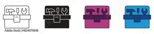 Handy toolbox icon set. Tool case icon concept. Toolbox or tool kit icon set. Vector illustration.