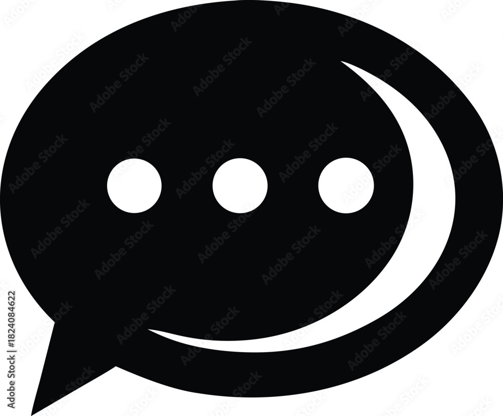 Fototapeta premium Chat icon logo silhouette vector illustration, vector icon for comment, chat box dialogue logo silhouette icon vector