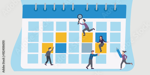 Teamwork and planning on a calendar grid