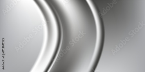 Silver soft silk wave texture abstract background. 3d satin fabric pattern. Luxury curtain liquid smooth cloth backdrop. Fashion rippled and drapery textile banner design.