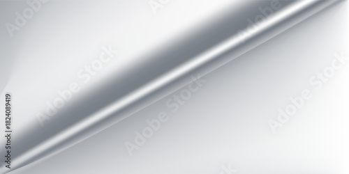 Silver soft silk wave texture abstract background. 3d satin fabric pattern. Luxury curtain liquid smooth cloth backdrop. Fashion rippled and drapery textile banner design.