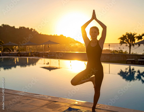 Incense Stick Burns Slowly, Its Smoke Curling into the Air. Young Caucasian Woman Sitting in a Yoga Pose Outdoors in Nature, Eyes Closed in Deep Meditation, Finding Inner Peace