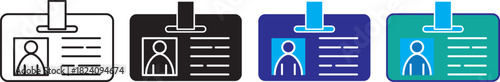 id card minimal icon set  Id Card icon set multiple style collection