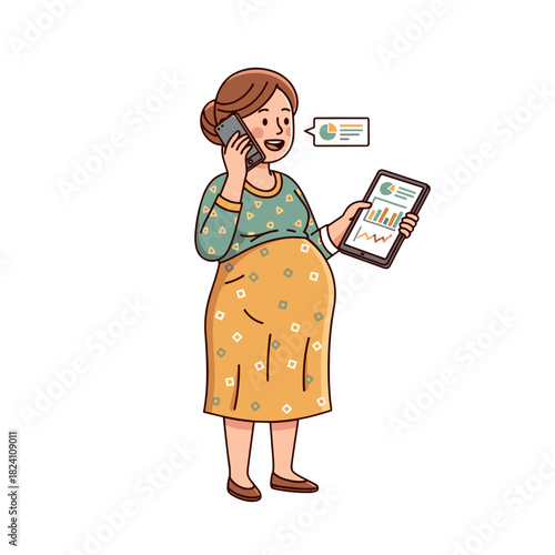 pregnant woman working, expectant mother, business discussion, company issues, manager role, female leadership, workplace communication, professional woman, business call, organizational management, c