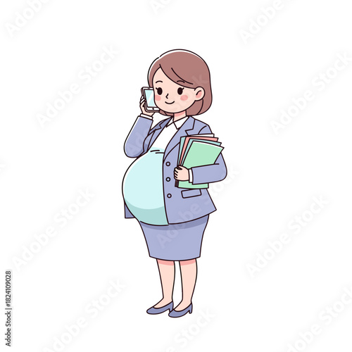 pregnant woman working, expectant mother, business discussion, company issues, manager role, female leadership, workplace communication, professional woman, business call, organizational management, c