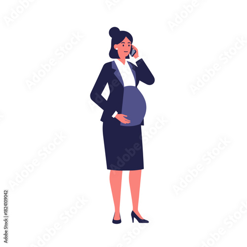 pregnant woman working, expectant mother, business discussion, company issues, manager role, female leadership, workplace communication, professional woman, business call, organizational management, c
