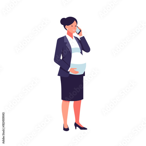 pregnant woman working, expectant mother, business discussion, company issues, manager role, female leadership, workplace communication, professional woman, business call, organizational management, c