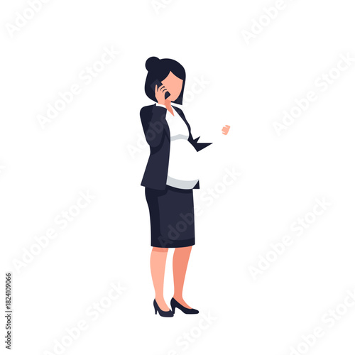 pregnant woman working, expectant mother, business discussion, company issues, manager role, female leadership, workplace communication, professional woman, business call, organizational management, c