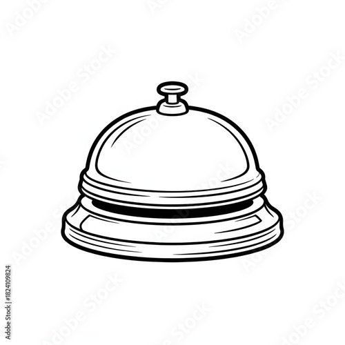 A call bell illustration vector style coloring page