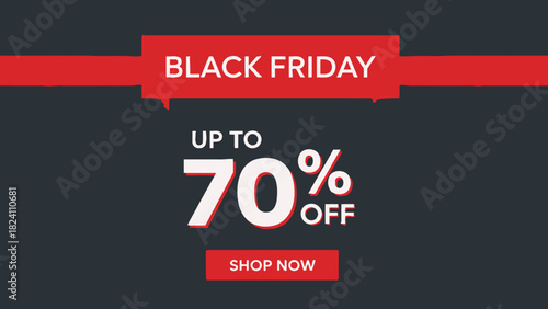 Black Friday deals up to 70% off now, grab amazing discounts with this eye-catching seasonal marketing graphic, perfect for online sales announcements