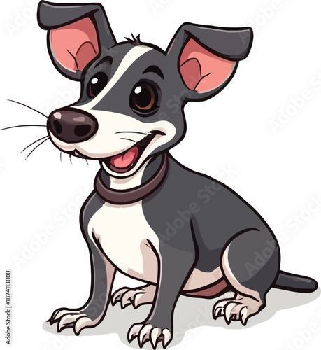 Cute cartoon a illustrator vector rat terrier