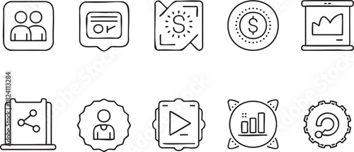 Diverse Set of Business and Technology Line Icons people