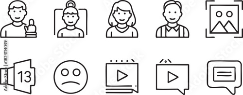 People and Social Media Interaction Icons user profile