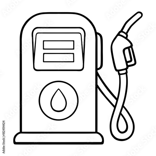 vector line art drawing illustration of a gas station icon