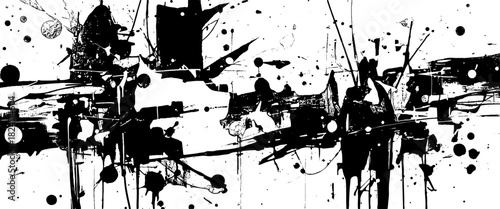 Vector black grunge ink splash art typography design 