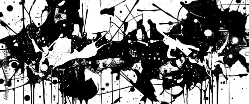 Vector black grunge ink splash art typography design 
