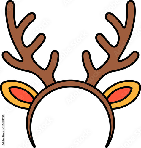 Fotografie Festive reindeer antlers and ears headband, perfect for Christmas holiday celebr