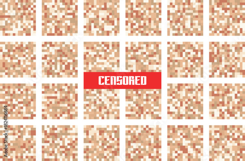 Censored image grid privacy obscurity and information control concept