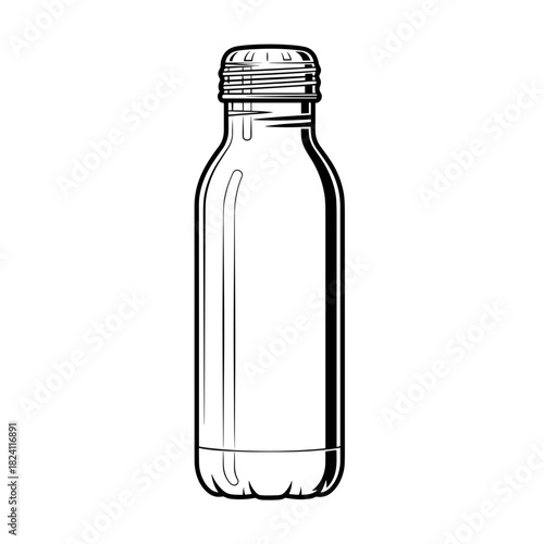 Plastic bottle illustration, packaging and recycling in consumer goods