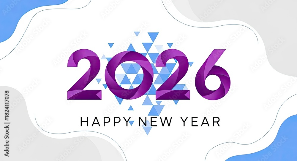 Obraz premium Happy new year 2026 typography vector design celebrating future event