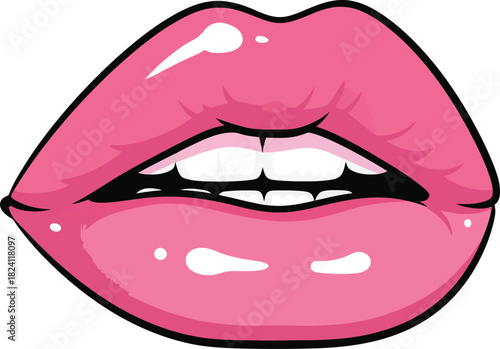Women lips  vector, red lips icon, mouth and lips logo design, sexy female lips vector, imprint kiss lips, female lips vector illustration