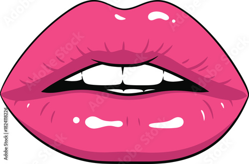 Women lips  vector, red lips icon, mouth and lips logo design, sexy female lips vector, imprint kiss lips, female lips vector illustration