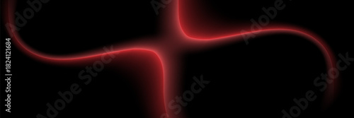 Abstract red light fast speed curve dynamic motion on black background. vector, cover, flayer, design