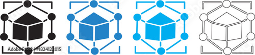 Prabstract, network Technology icon se, network connection with multiple devices, connection test vial panel biotech ai core wireless vector illustration,
