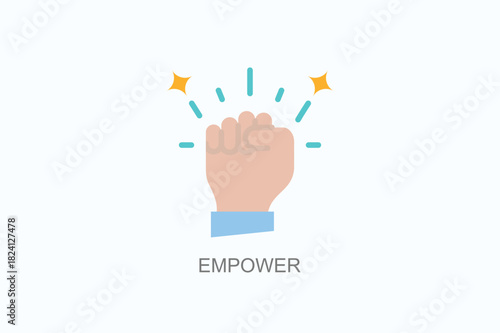 Empower Icon Or Logo Isolated Vector Illustration