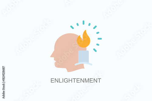 Enlightenment Icon Or Logo Isolated Vector Illustration